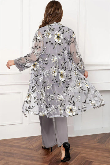 Srebrna Szyfon Długie Rękawy Sukienki Na Wesele